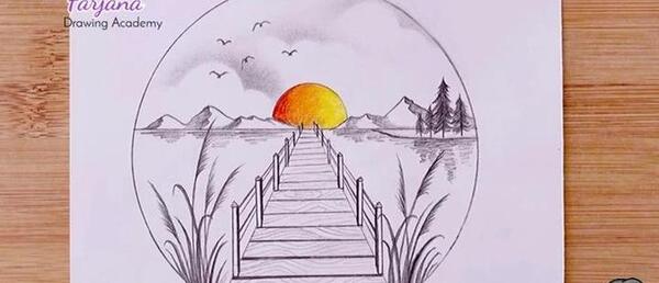 عکس نقاشی سیاه قلم دایره