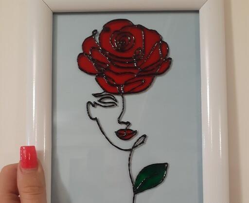 عکس نقاشی دخترانه گل رز