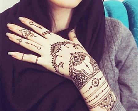 عکس های طراحی حنا روی دست