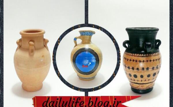 عکس مدل نقاشی روی ظروف سفالی