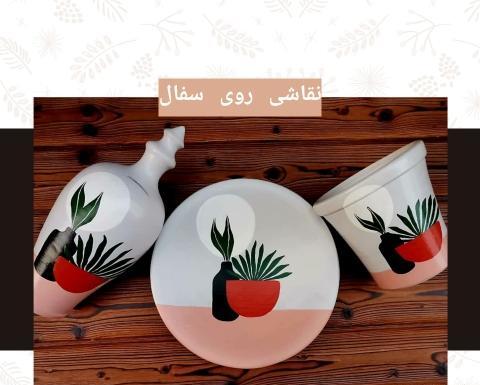 عکس مدل نقاشی روی ظروف سفالی