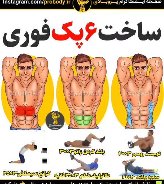 عکس آموزش سیکس پک