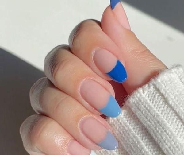 عکس کاشت ناخن ابی کمرنگ