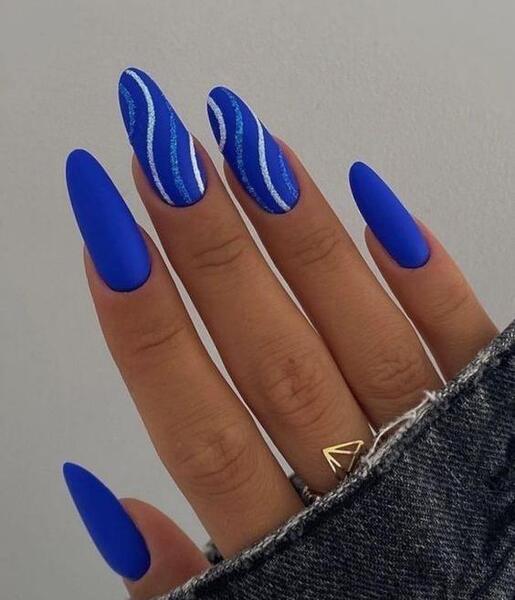 عکس کاشت ناخن ابی کمرنگ