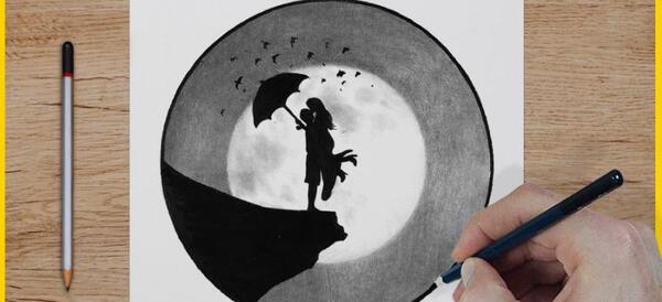 عکس ایده نقاشی فانتزی عاشقانه