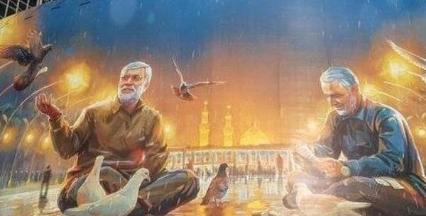 عکس قاسم سلیمانی در بین الحرمین