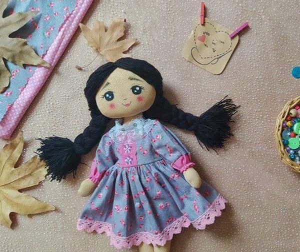 عکس نقاشی صورت عروسک پارچه ای