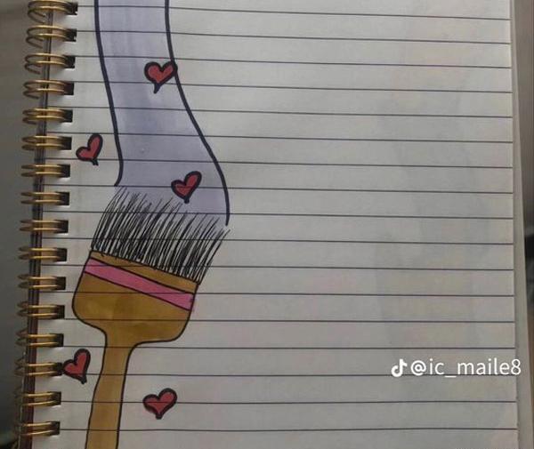 عکس نقاشی گل حاشیه دفتر