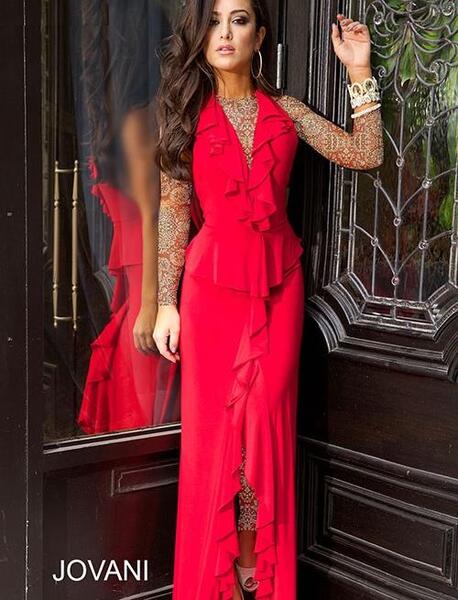 عکس لباس مجلسی دخترانه قرمز رنگ