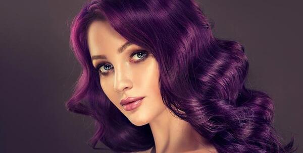 عکس رنگ موی بنفش تیره