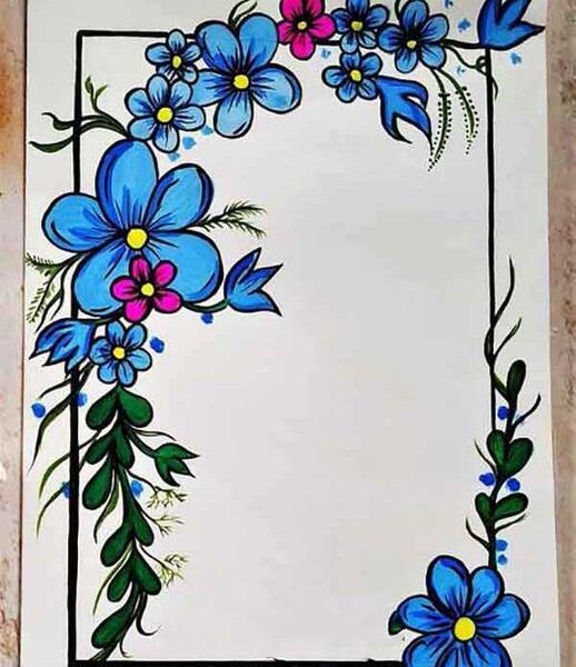 عکس نقاشی گل قشنگ آسان