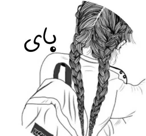 عکس استیکر غمگین سیاه سفید