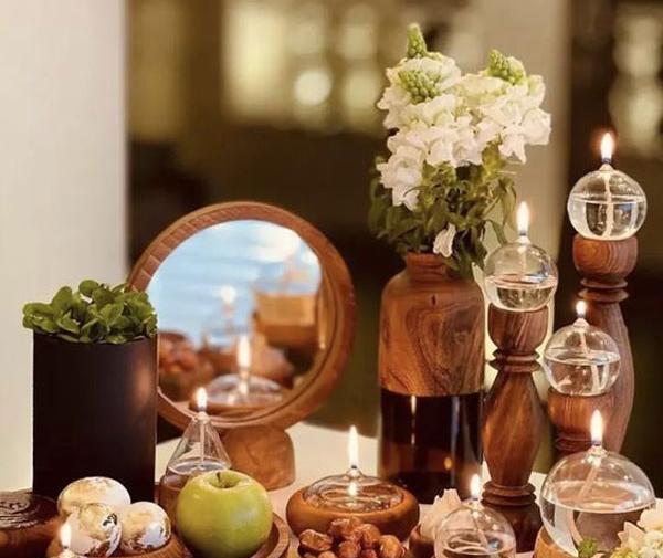 عکس ایده برای سفره هفت سین با چوب