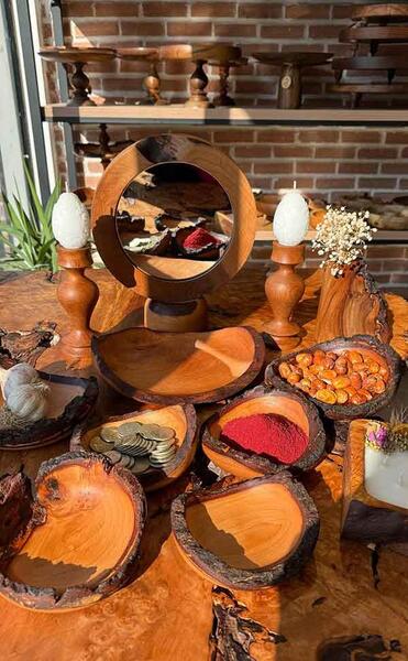 عکس ایده برای سفره هفت سین با چوب