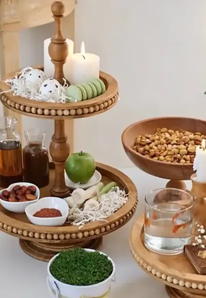عکس ایده برای سفره هفت سین با چوب