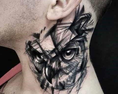عکس تاتو جغد روی دست
