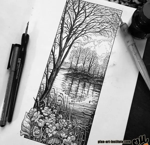 عکس ایده نقاشی سیاه قلم