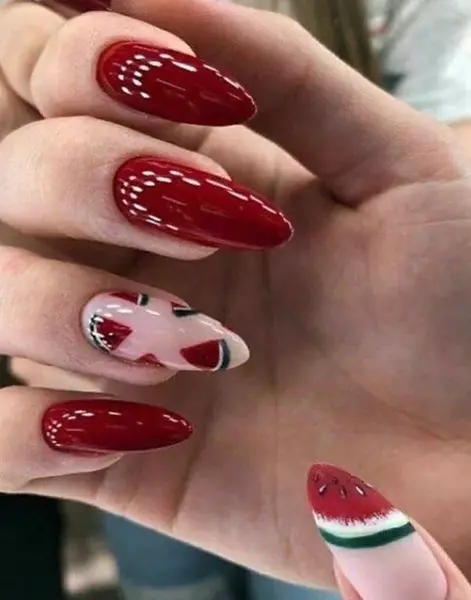 عکس طرح ناخن شب یلدا