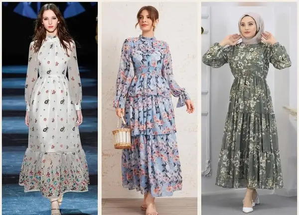 عکس پیراهن گلدار زنانه