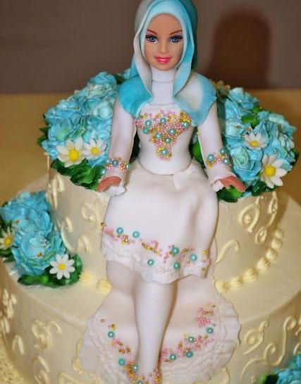 عکس کیک تولد دخترانه با حجاب