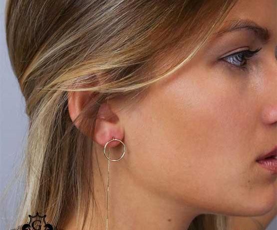 عکس گوشواره زنجیری طلا