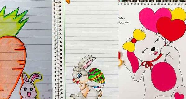 عکس نقاشی ساده ی خرگوش