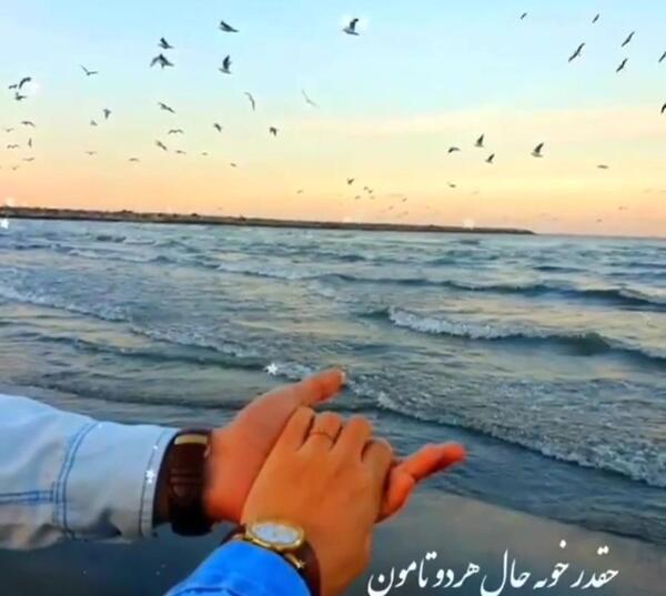 عکس عاشقانه دونفره لب دریا
