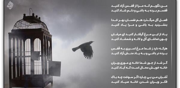 عکس نوشته غم قفس به کنار