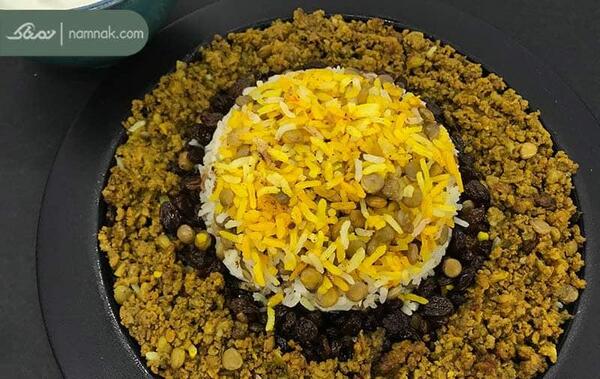 عکس غذای عدس پلو