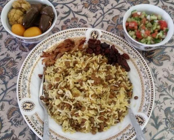عکس غذای عدس پلو