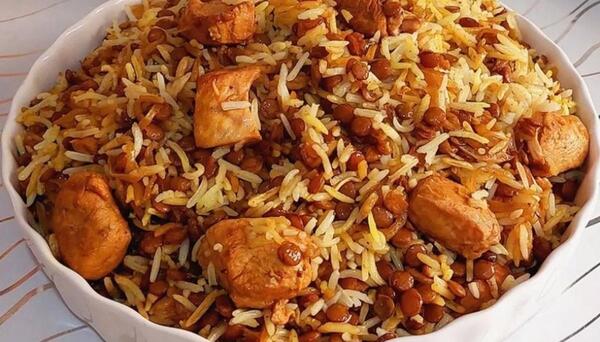 عکس غذای عدس پلو