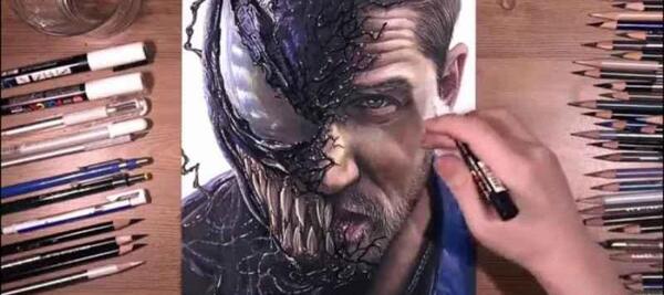عکس نقاشی صورت ونوم ساده
