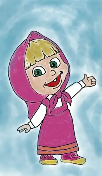 عکس کارتونی دختر در حال نقاشی