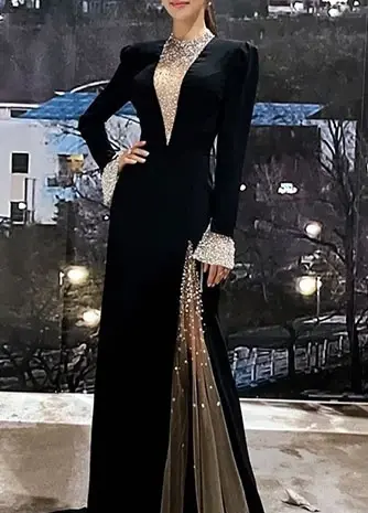 عکس لباس مجلسی شیک رنگ بژ