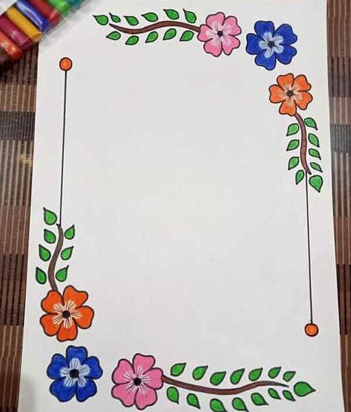 عکس نقاشی گل حاشیه