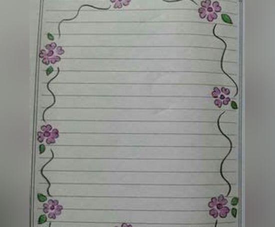 عکس نقاشی گل حاشیه