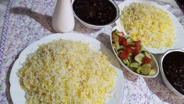 عکس قرمه سبزی و برنج