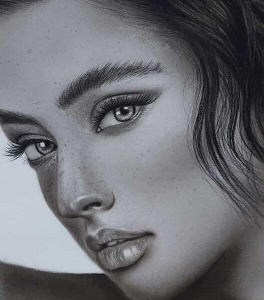 عکس نقاشی سیاه سفید اسان