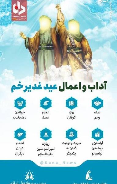 عکس نوشته اعمال عید غدیر