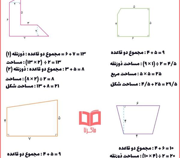 عکس ذوزنقه کلاس پنجم