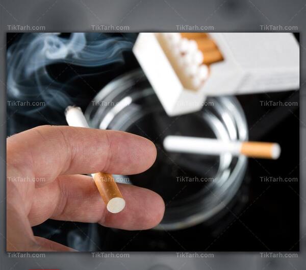عکس سیگار روشن در دست