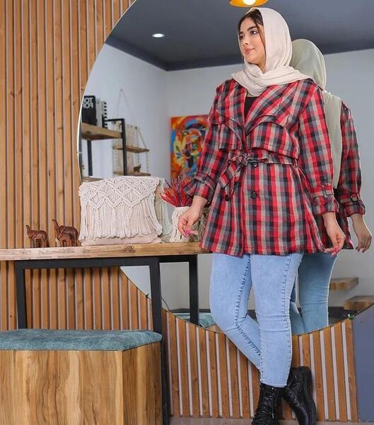 عکس مدل مانتو اسپرت با پارچه چهارخونه