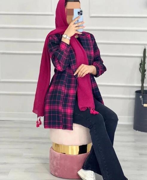 عکس مدل مانتو اسپرت با پارچه چهارخونه