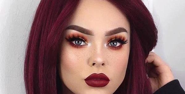 عکس رنگ مو آلبالویی