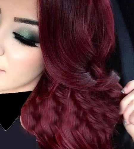 عکس رنگ مو آلبالویی