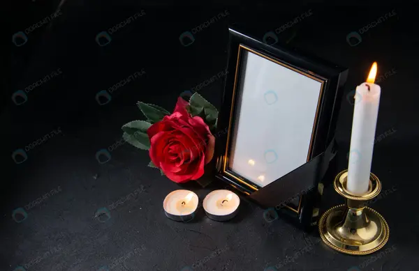 عکس گل رز سیاه با شمع