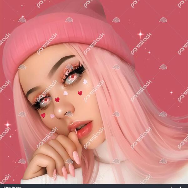 عکس دختر خوشگل صورتی