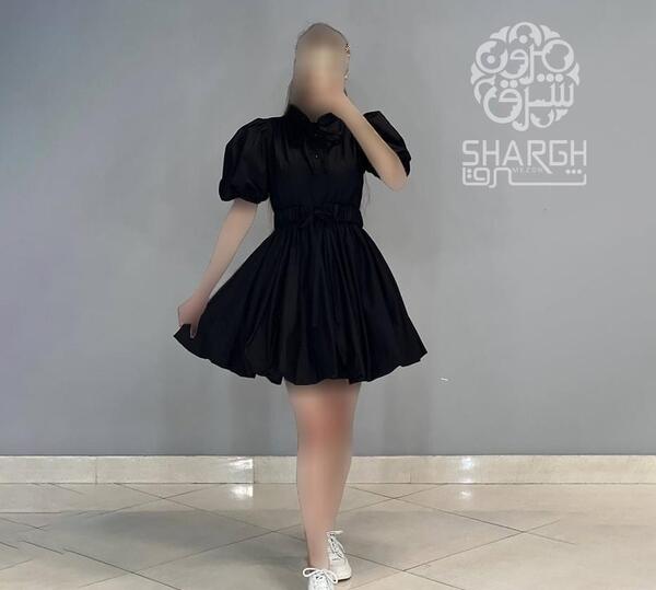 عکس لباس مجلسی کوتاه عروسکی استین دار