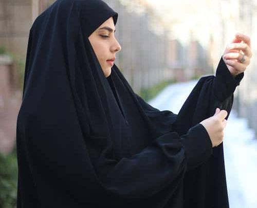 عکس چادر مشکی طرح دار