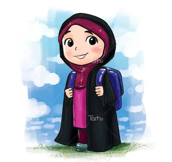 عکس دانش آموز دختر با حجاب